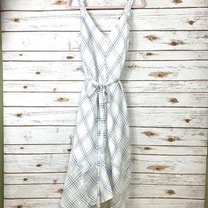 LC Lauren Conrad Blue & White Asymmetrical Dress